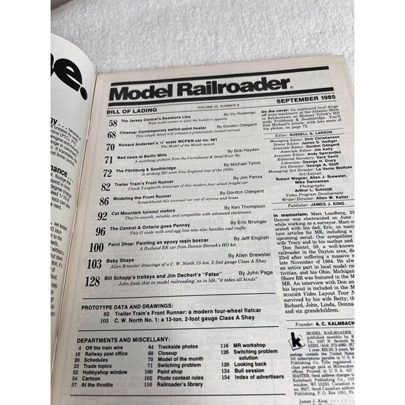 Vintage Model Railroader Magazines 1985 Lot of 8 Issues Trains - Picture 15 of 16
